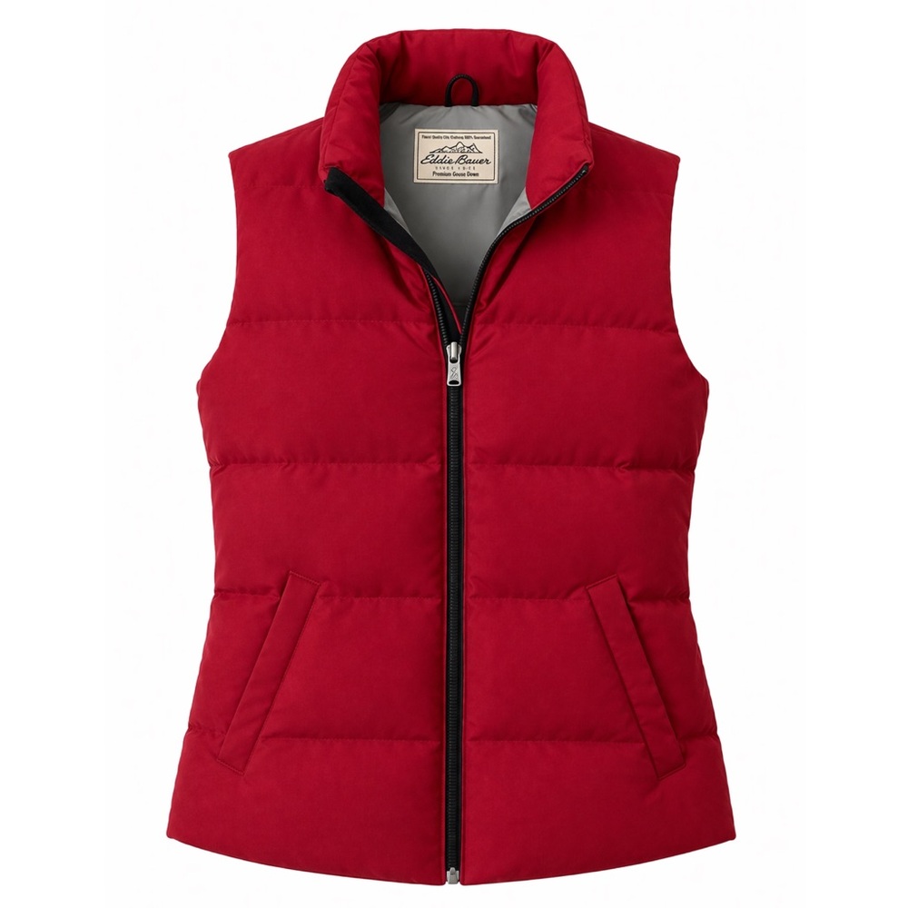 Vintage Eddie Bauer Goose Down Puffer Vest Red Women’s Medium | Y2K Outdoor Cozy